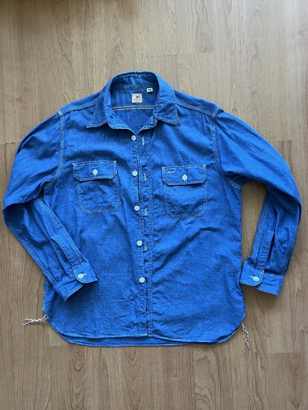 Sugar Cane Chambray Denim Shirt Blue Made in Japan Size M